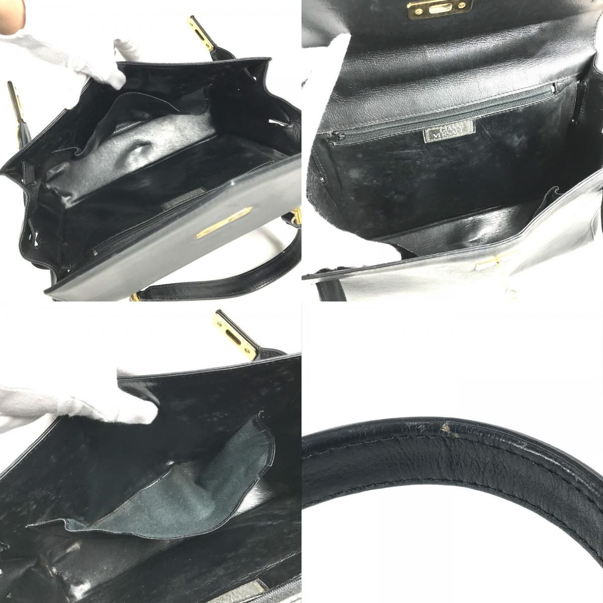 Versace Handbag Logo Medusa Vintage Leather Black — view 7