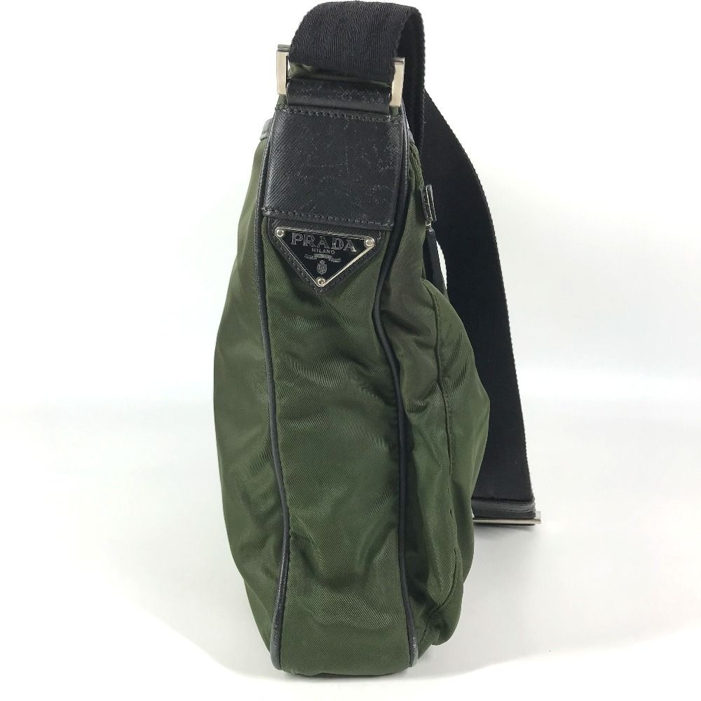 Prada Shoulder Bag Nylon Leather Khaki — view 3