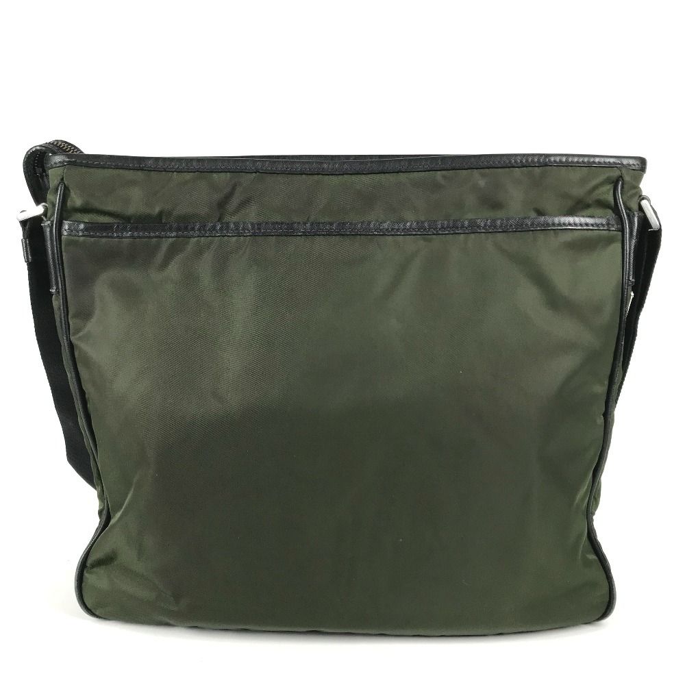 Prada Shoulder Bag Nylon Leather Khaki — view 2