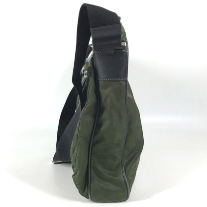 Prada Shoulder Bag Nylon Leather Khaki — view 4