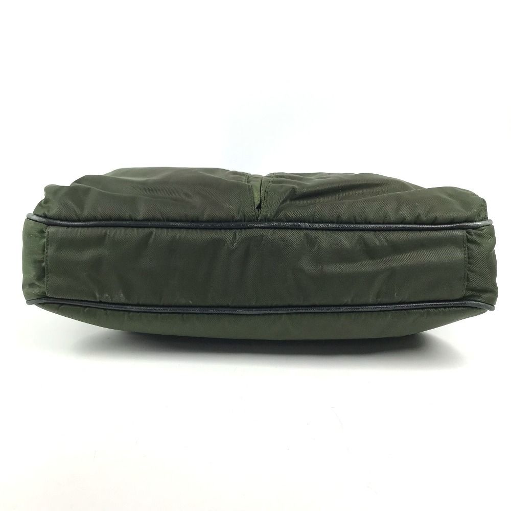 Prada Shoulder Bag Nylon Leather Khaki — view 5