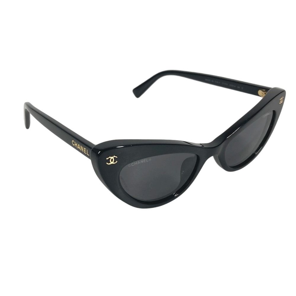 Chanel Sunglasses Rectangle Shape Logo CC Acetate Black Eyewear