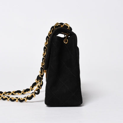 Chanel Mini Square 17 Chain Shoulder Bag Black Suede Gold — view 4