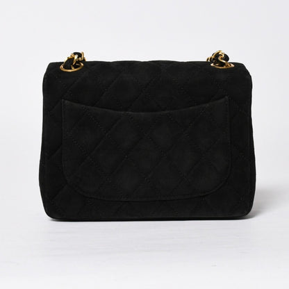 Chanel Mini Square 17 Chain Shoulder Bag Black Suede Gold — view 2