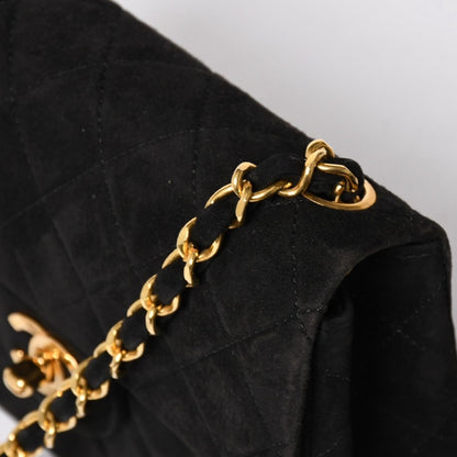 Chanel Mini Square 17 Chain Shoulder Bag Black Suede Gold — view 5
