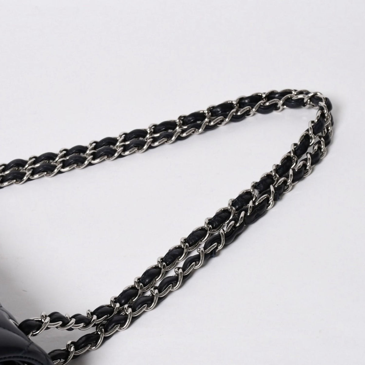 Chanel Chain Shoulder Bag Lambskin Quilted 30 Double Flap Navy Silver — view 6