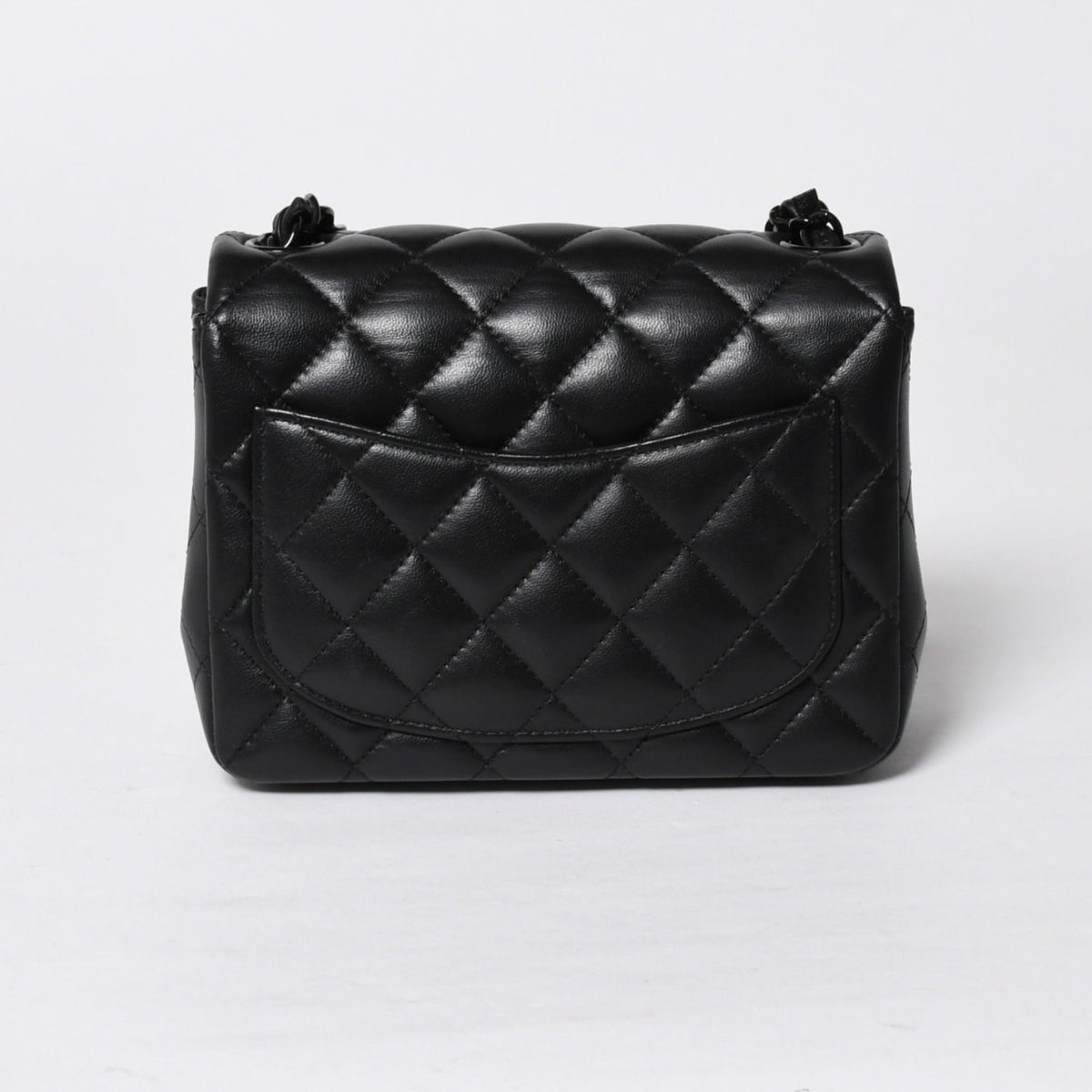 Chanel Mini Quilted 16 So Black S Flap S Chain Shoulder Bag CC Logo Lambskin — view 2
