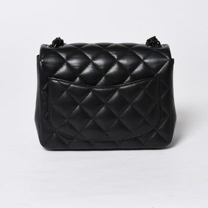 Chanel Mini Quilted 16 So Black S Flap S Chain Shoulder Bag CC Logo Lambskin — view 2