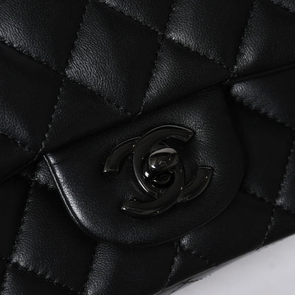 Chanel Mini Quilted 16 So Black S Flap S Chain Shoulder Bag CC Logo Lambskin — view 5