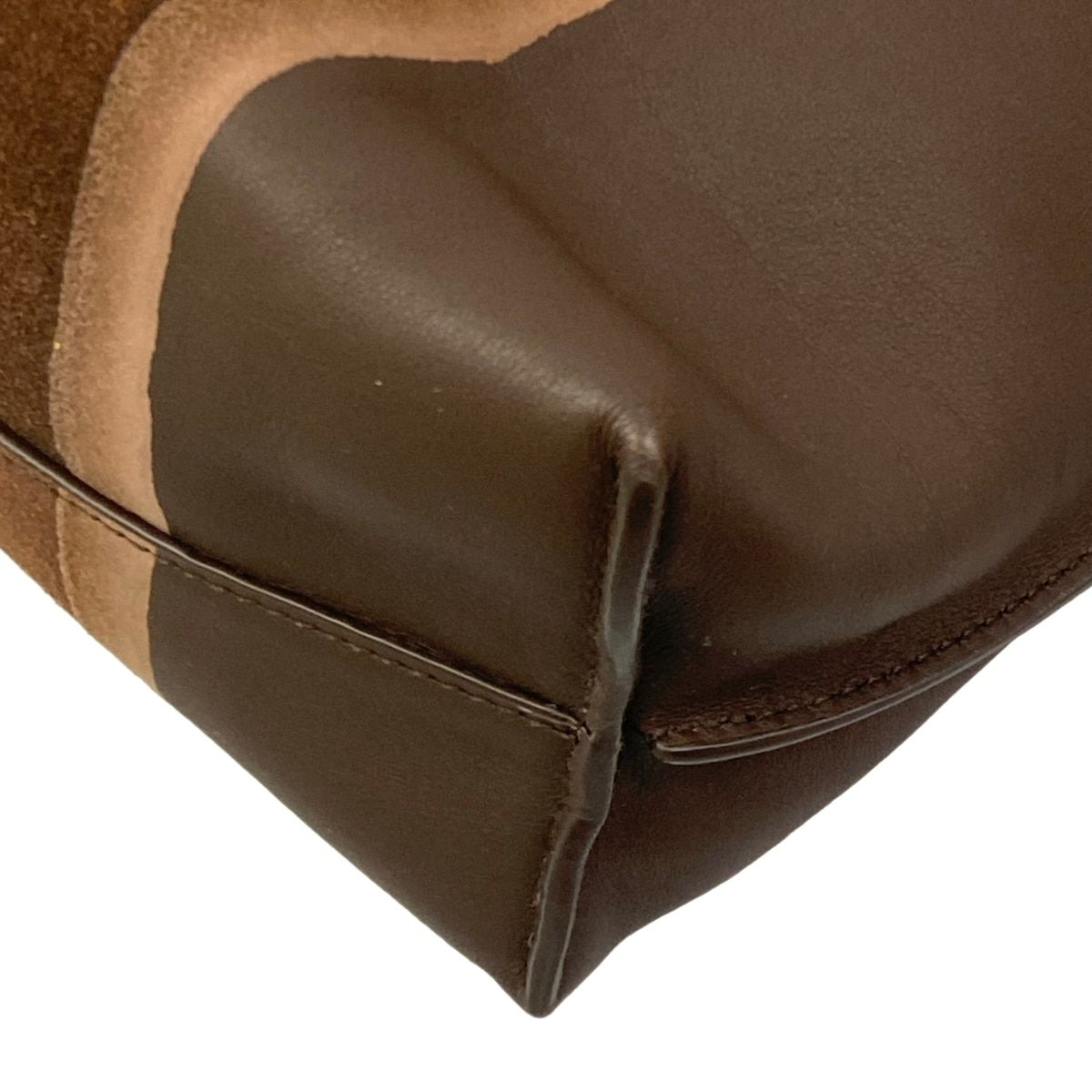 Loewe Clutch Flamenco Medium Dark Brown Light Green Multi Leather — view 6