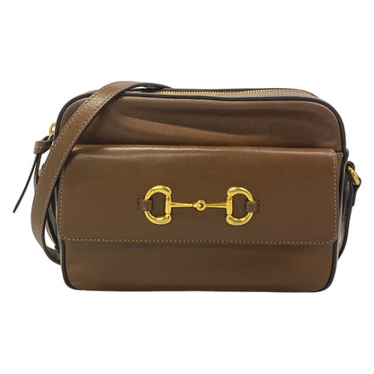Gucci Shoulder Bag Gucci Horsebit 1955 Small Dark Brown Leather