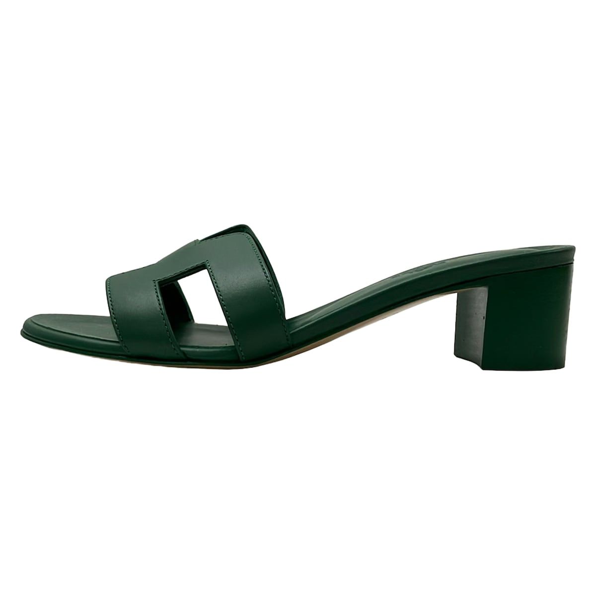 Hermes Mules Oasis Dark Green