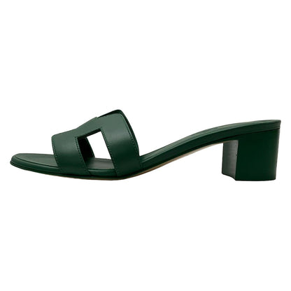 Hermes Mules Oasis Dark Green
