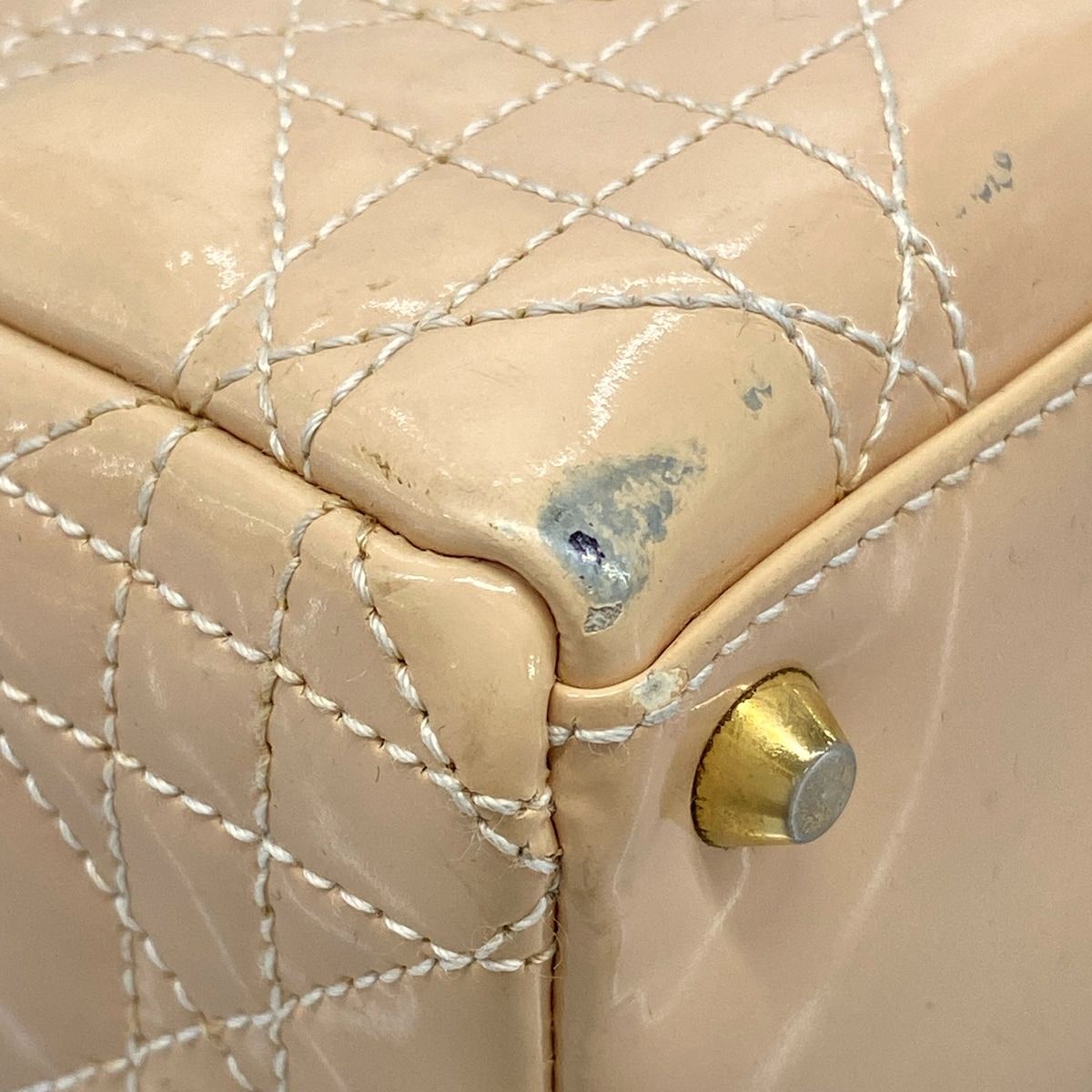 Dior Lady Mini Bag Pink Beige Gold Leather — view 6