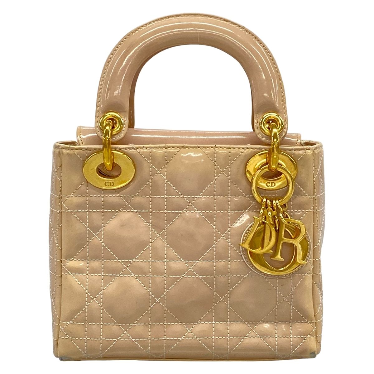 Dior Lady Mini Bag Pink Beige Gold Leather