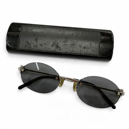 Cartier Rimless Logo Eyewear Sunglasses Silver Black 20 135 Prescription — view 2