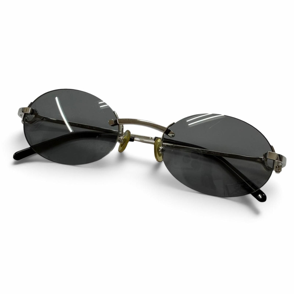 Cartier Rimless Logo Eyewear Sunglasses Silver Black 20 135 Prescription