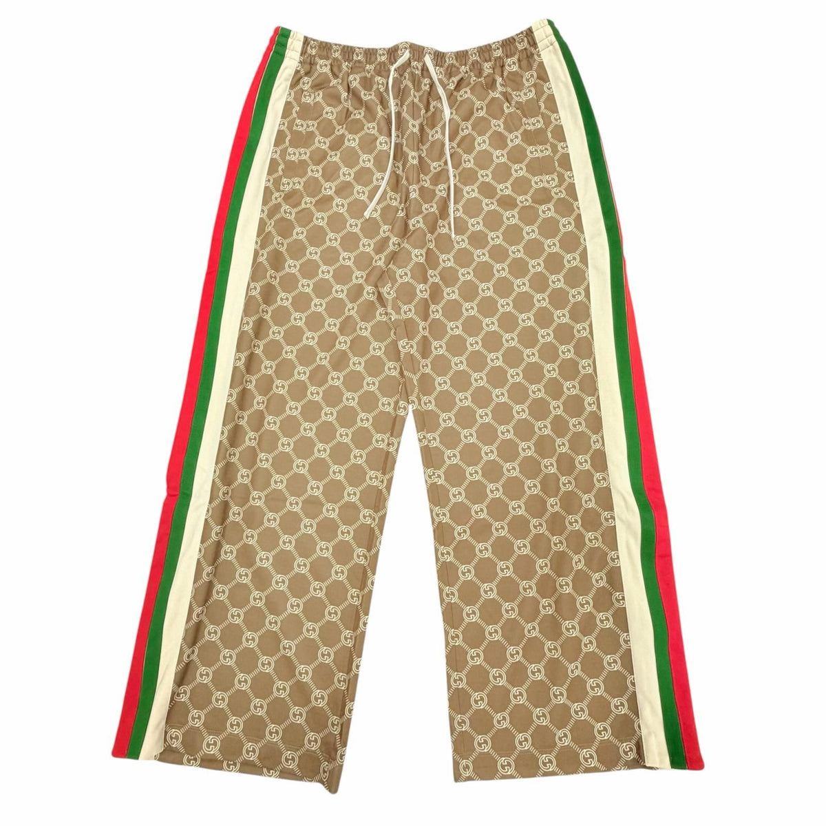 Gucci Interlocking G Web Line Jersey Easy Pants Brown XXL