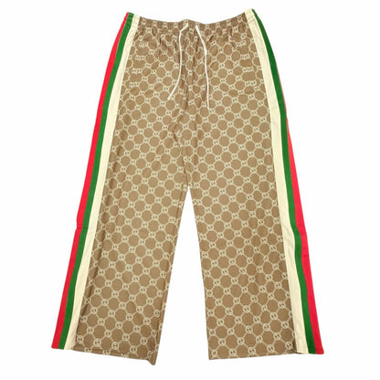 Gucci Interlocking G Web Line Jersey Easy Pants Brown XXL