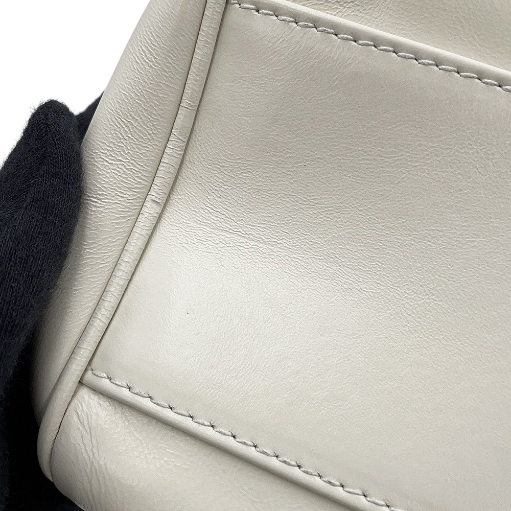 Miu Miu Handbag Bowling Logo Leather White — view 7