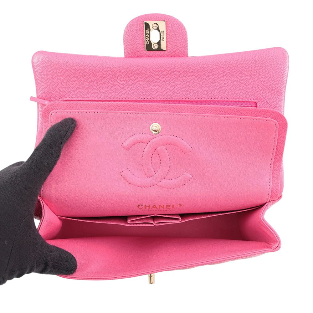 Chanel Chain Shoulder Bag Quilted 23 CC Logo Double Caviar Leather — view 7