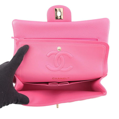 Chanel Chain Shoulder Bag Quilted 23 CC Logo Double Caviar Leather — view 7
