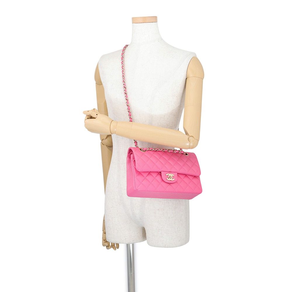 Chanel Chain Shoulder Bag Quilted 23 CC Logo Double Caviar Leather — view 5