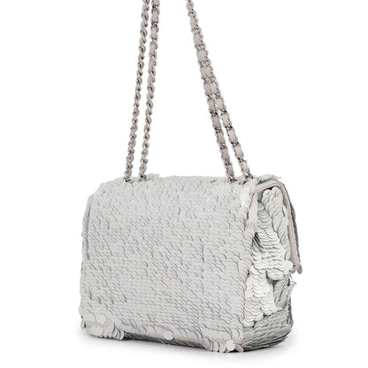 Chanel Chain Shoulder Bag CC Logo Sequins Leather — view 2