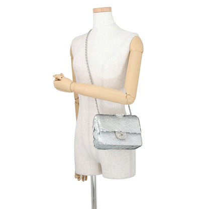 Chanel Chain Shoulder Bag CC Logo Sequins Leather — view 5