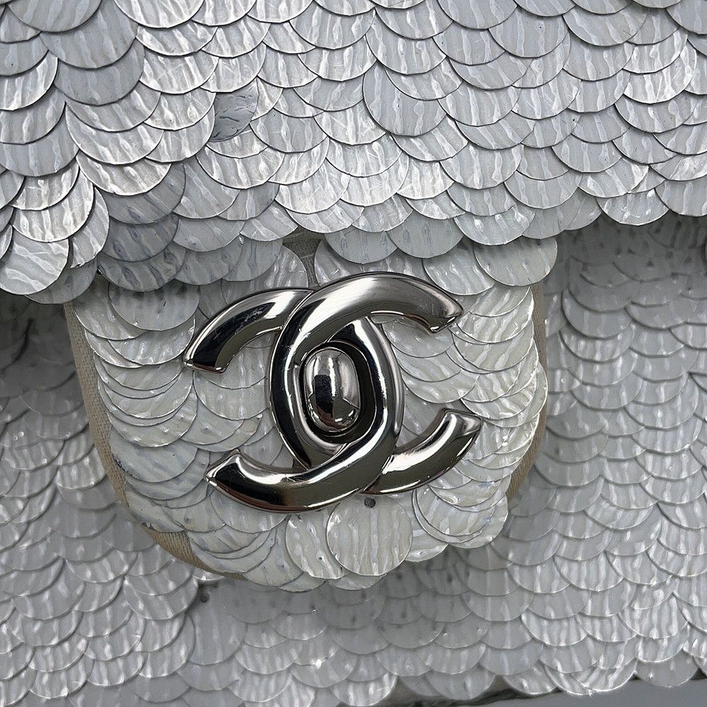 Chanel Chain Shoulder Bag CC Logo Sequins Leather — view 7