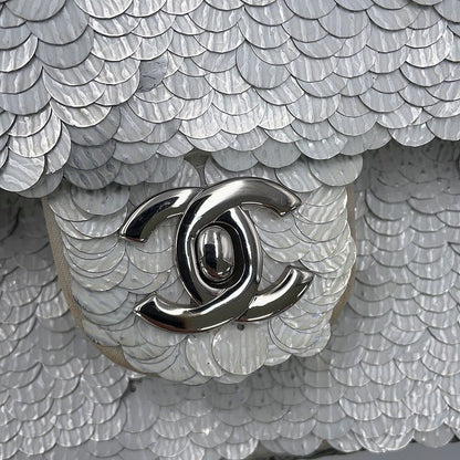 Chanel Chain Shoulder Bag CC Logo Sequins Leather — view 7