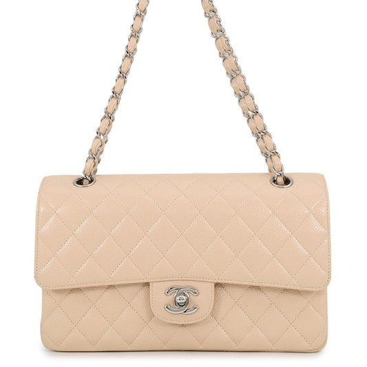 Chanel Chain Shoulder Bag Quilted 25 CC Logo Caviar Leather Double