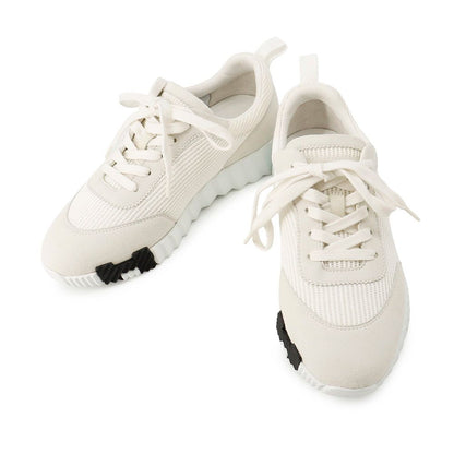 Hermes Sneakers Bouncing Mesh Velour Shoes White