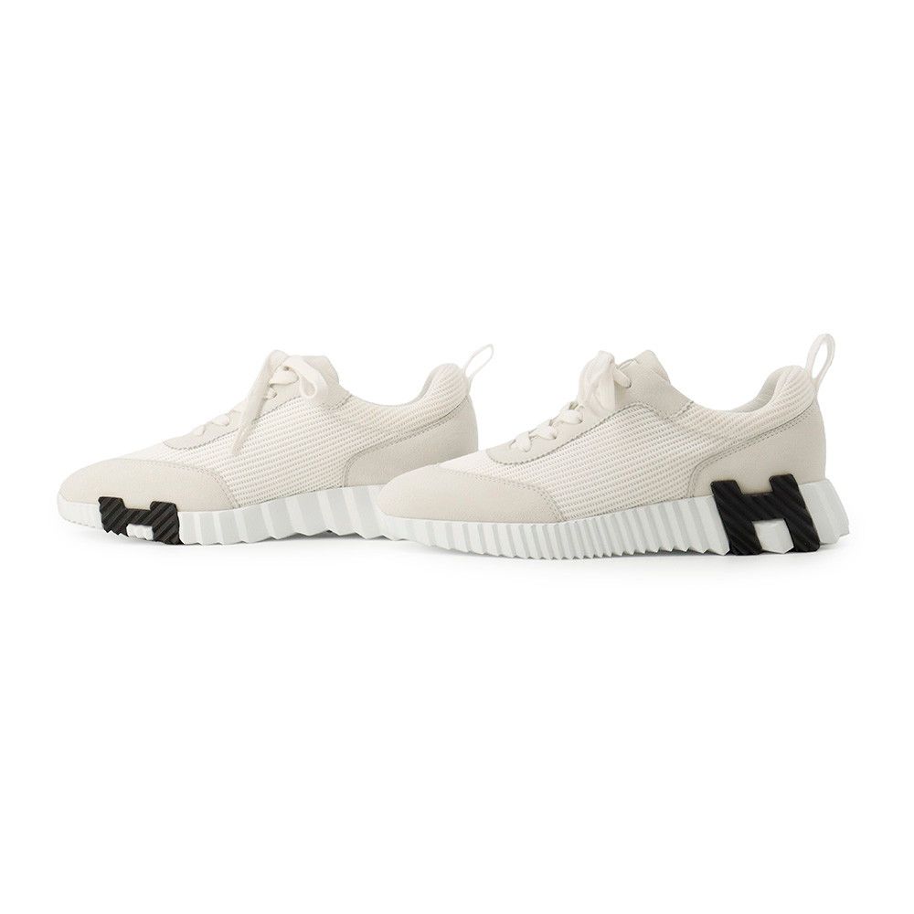Hermes Sneakers Bouncing Mesh Velour Shoes White — view 2