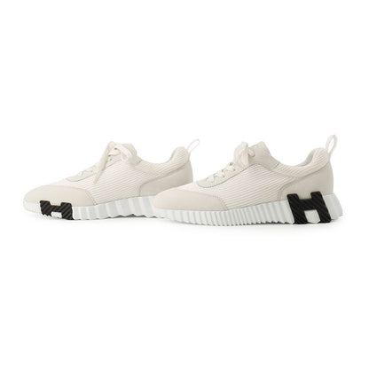 Hermes Sneakers Bouncing Mesh Velour Shoes White — view 2