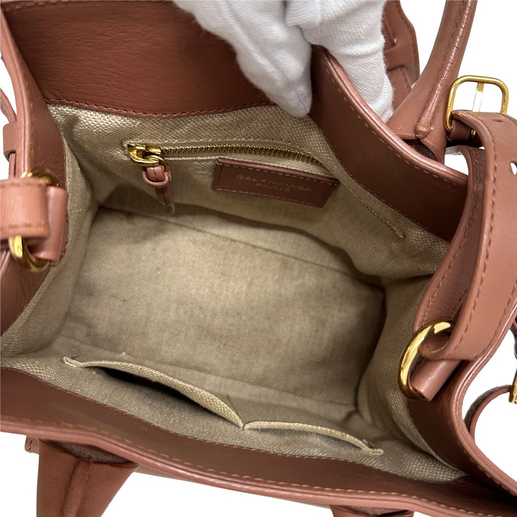 Balenciaga 2-Way Shoulder Bag Leather Padlock Mini All Afternoon Pink Beige — view 5