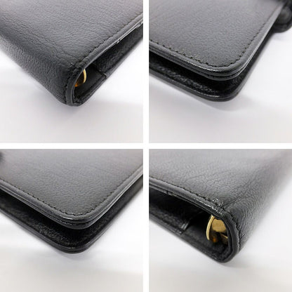 Chanel Agenda Cover Black CC Logo 6 Hole Leather Gold Planner — view 5