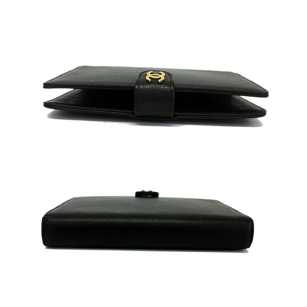 Chanel Agenda Cover Black CC Logo 6 Hole Leather Gold Planner — view 3