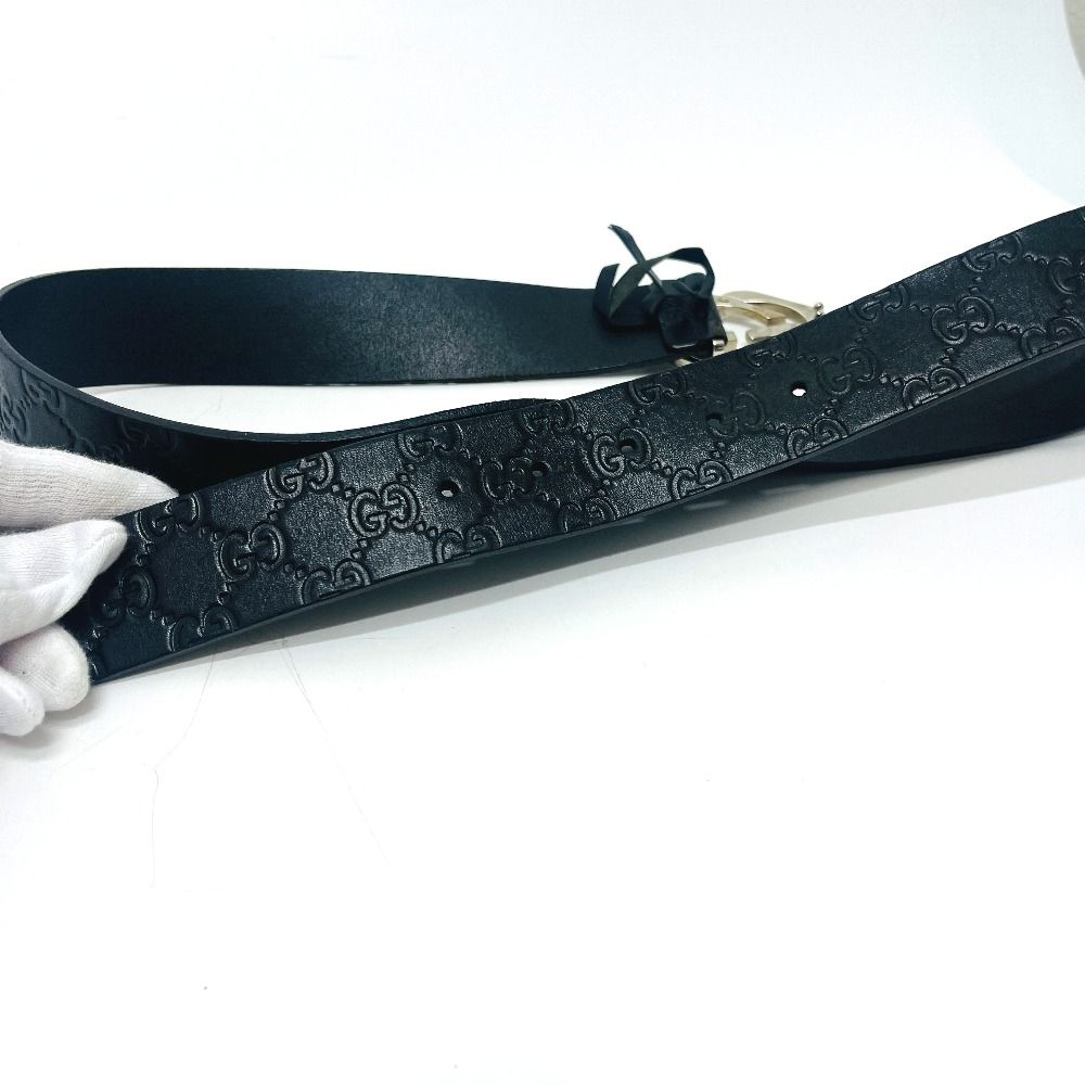 Gucci Belt Interlocking G Buckle Guccissima Line Black — view 6