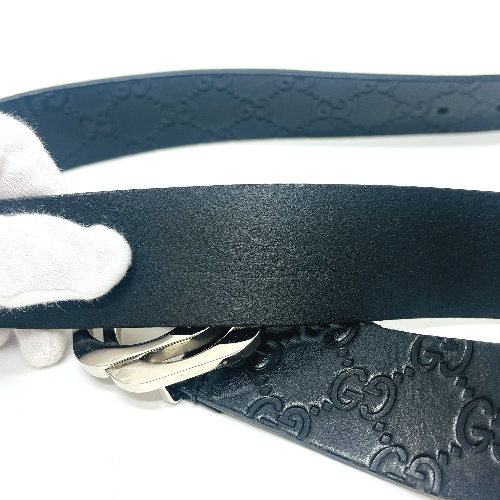 Gucci Belt Interlocking G Buckle Guccissima Line Black — view 7
