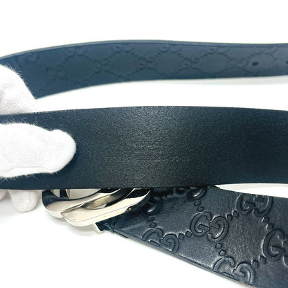 Gucci Belt Interlocking G Buckle Guccissima Line Black — view 7