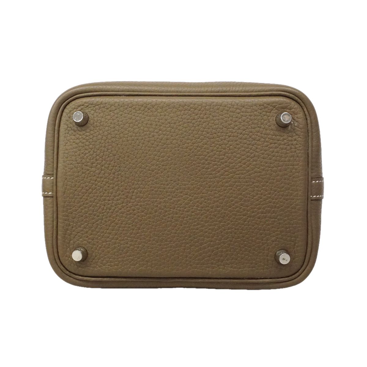 Hermes Handbag Picotin Lock PM Taurillon Clemence Etoupe Silver — view 3
