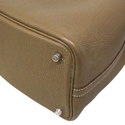 Hermes Handbag Picotin Lock PM Taurillon Clemence Etoupe Silver — view 6