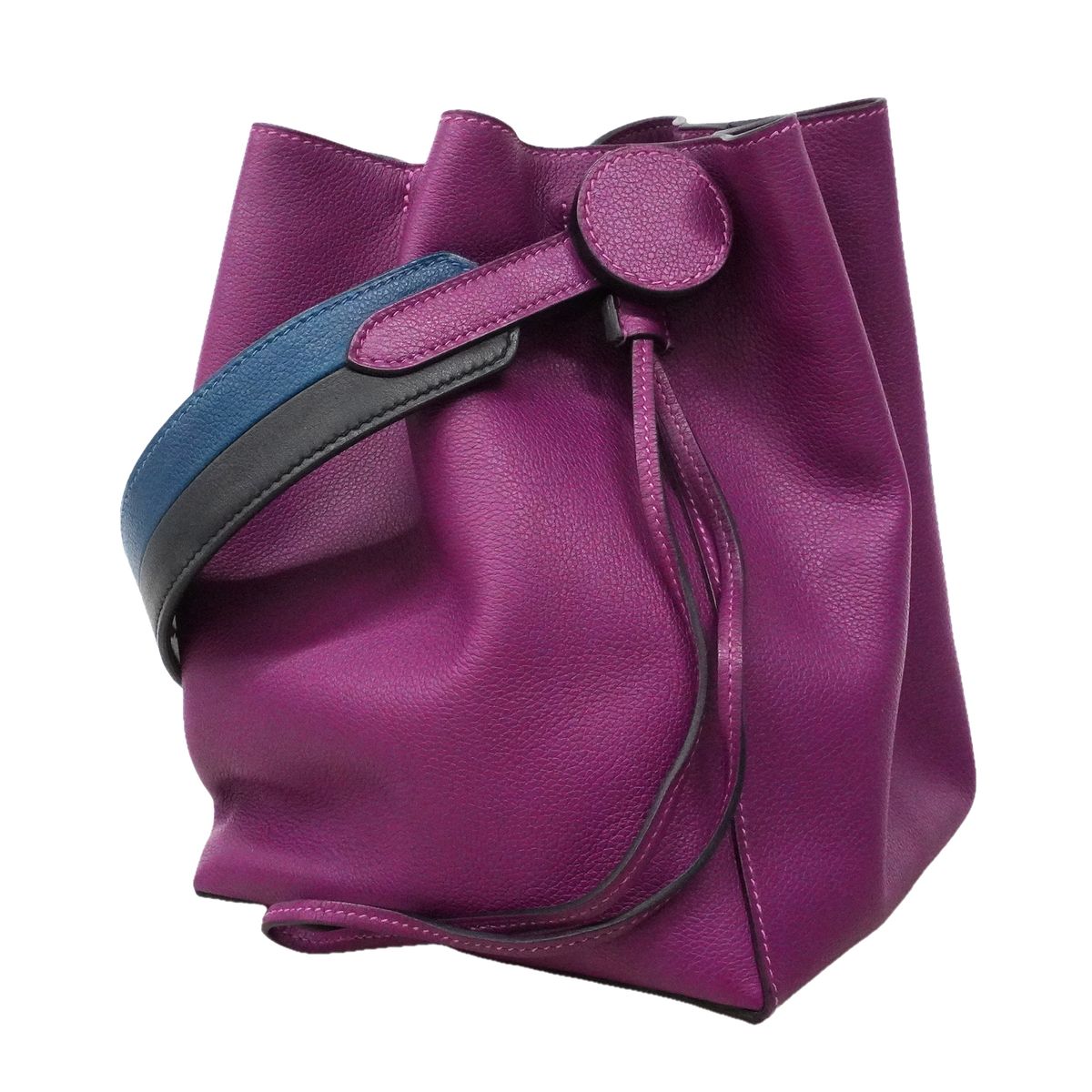 Hermes Shoulder Bag Ricolle 17 Evercolor Anemone Silver