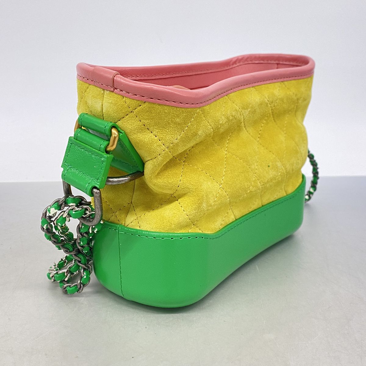 Chanel Shoulder Bag Gabrielle Leather Suede Yellow Pink Green Gold Silver — view 2