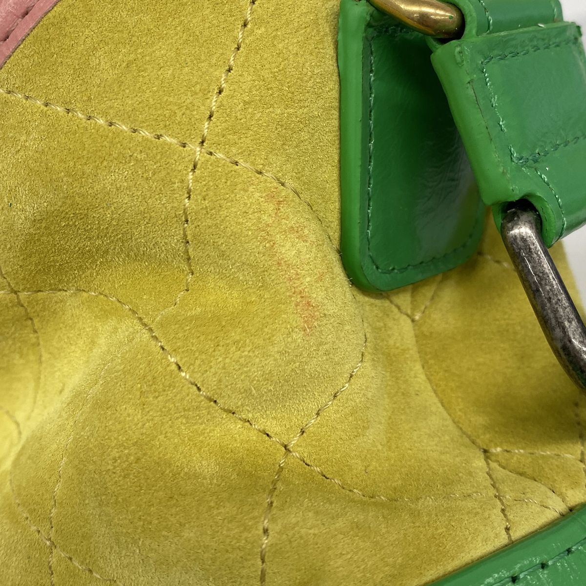 Chanel Shoulder Bag Gabrielle Leather Suede Yellow Pink Green Gold Silver — view 7