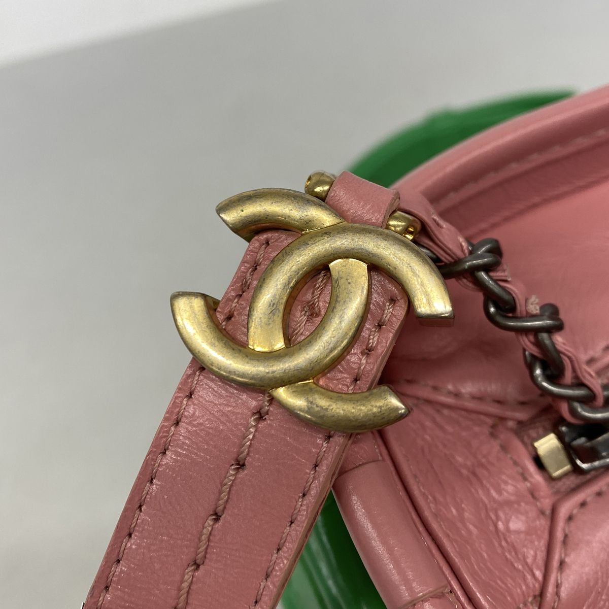 Chanel Shoulder Bag Gabrielle Leather Suede Yellow Pink Green Gold Silver — view 8