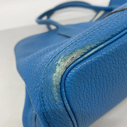 Hermes Tote Bag Garden Party PM Negonda Blue Zanzibar Silver — view 6