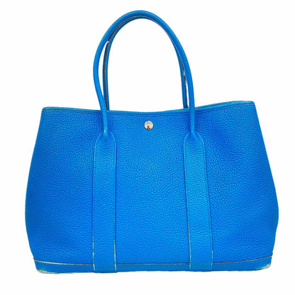 Hermes Tote Bag Garden Party PM Negonda Blue Zanzibar Silver