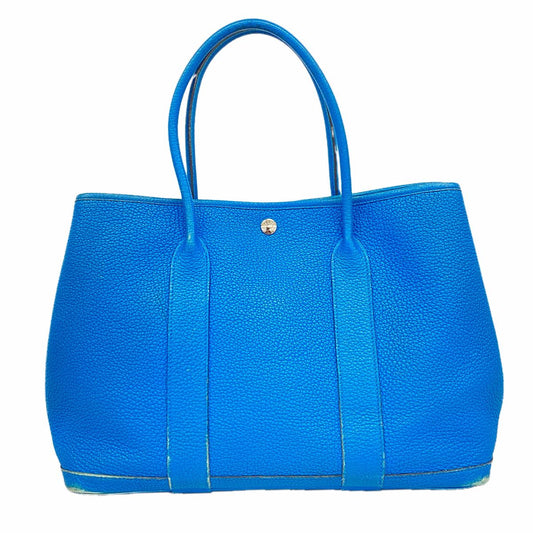Hermes Tote Bag Garden Party PM Negonda Blue Zanzibar Silver